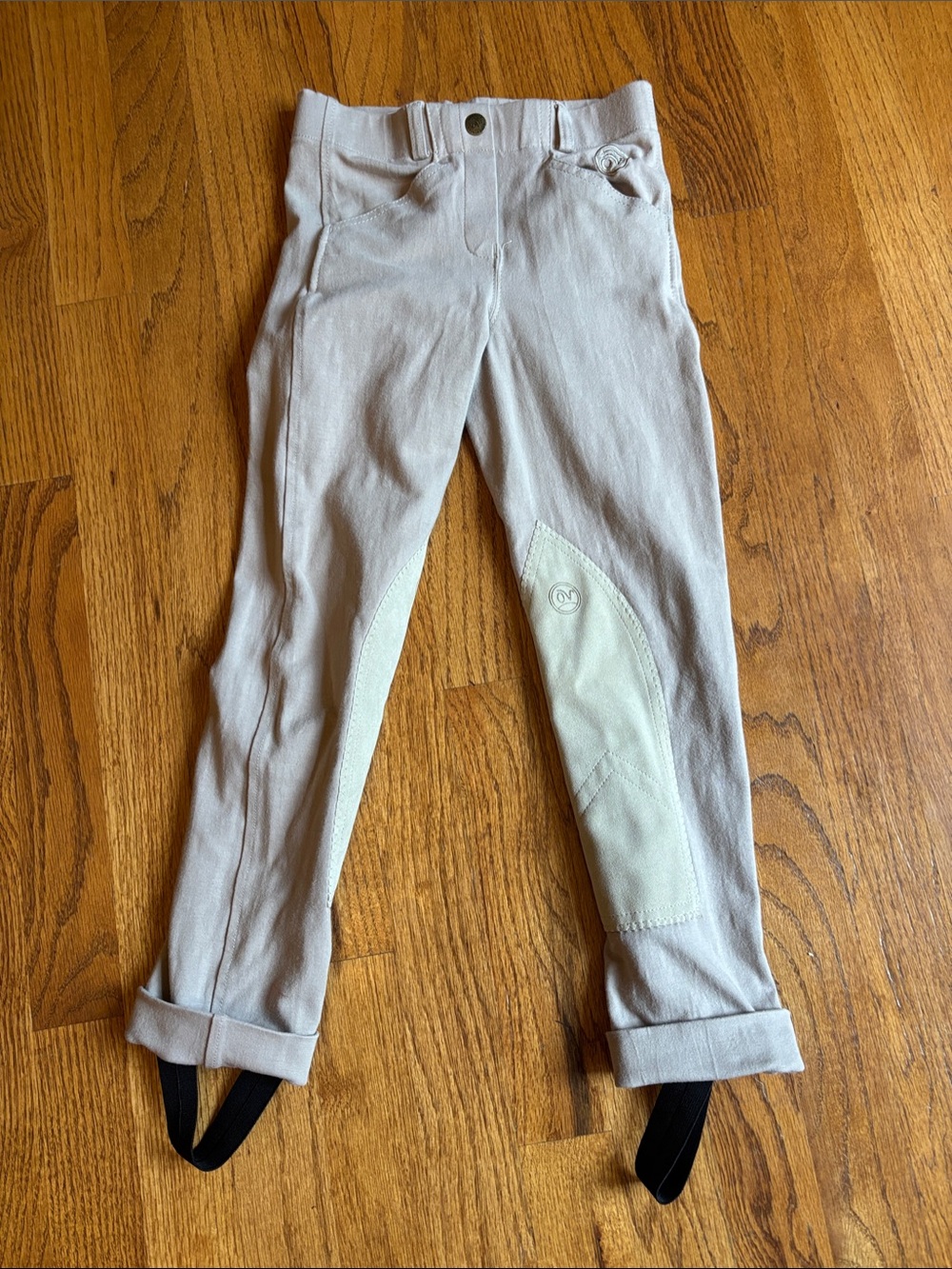 Light Taupe Equestrian Breeches with Knee Patch